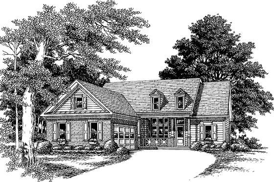 Exterior - Front Elevation 3 for Country House Plan #927-560 - 3 bed, 2 bath