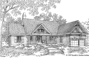 Country Exterior - Front Elevation Plan #929-445