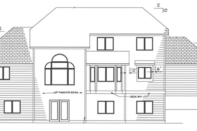 Architectural House Design - Exterior - Rear Elevation for Country House Plan #320-1509 - 4 bed, 2.5 bath