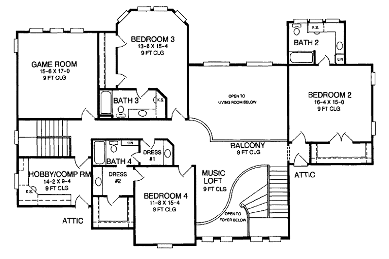 Dream House Plan - Floor Plan - Upper Floor for European House Plan #952-272 - 4 bed, 4.5 bath