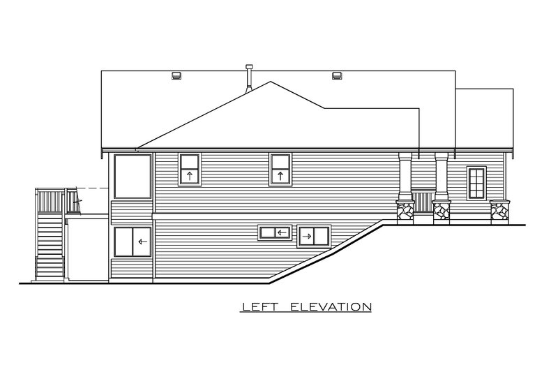 House Blueprint - Exterior - Other Elevation for Craftsman House Plan #1100-122 - 3 bed, 2 bath