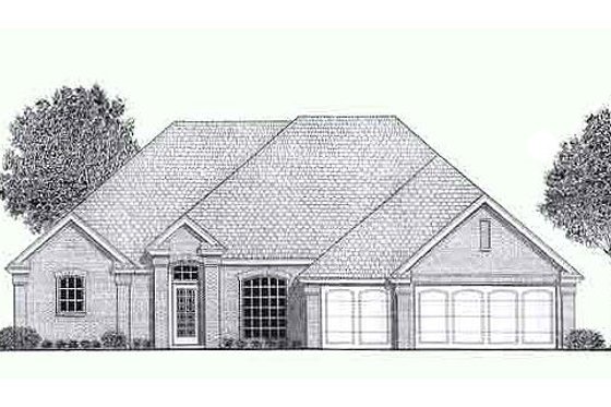 Exterior - Front Elevation for European House Plan #310-800 - 3 bed, 2.5 bath