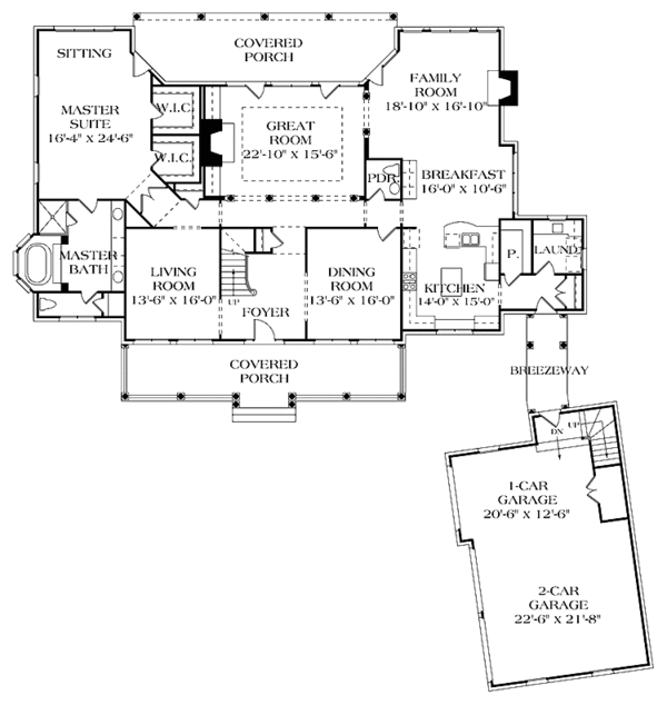 Architectural House Design - Classical Floor Plan - Main Floor Plan #453-316