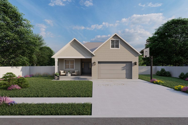 House Blueprint - Exterior - Front Elevation 3 for Craftsman House Plan #1060-171 - 2 bed, 2 bath
