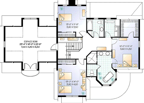 House Plan Design - Victorian Floor Plan - Upper Floor Plan #23-370