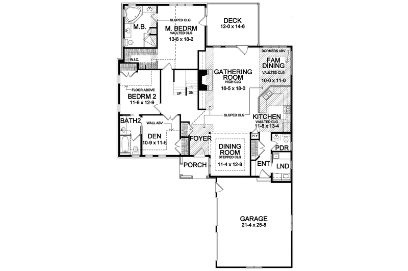 Home Plan - Floor Plan - Main Floor for Tudor House Plan #328-417 - 3 bed, 3.5 bath