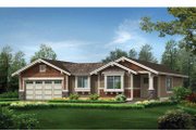 Craftsman Style House Plan - 3 Beds 2 Baths 1552 Sq/Ft Plan #132-531 Exterior 