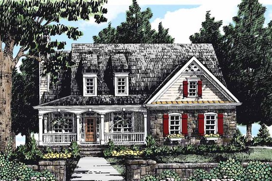Exterior - Front Elevation 3 for Country House Plan #927-281 - 3 bed, 2 bath