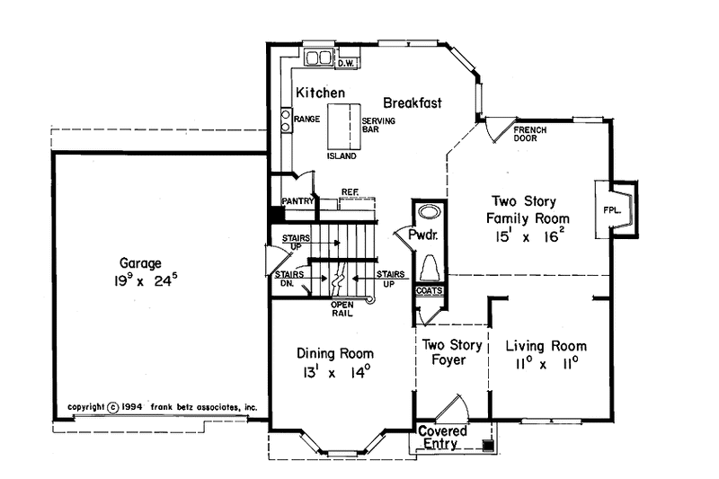 House Blueprint - Floor Plan - Main Floor for Traditional House Plan #927-453 - 4 bed, 2.5 bath