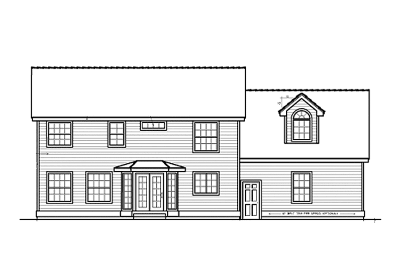 Dream House Plan - Exterior - Rear Elevation for Country House Plan #1037-21 - 4 bed, 2.5 bath