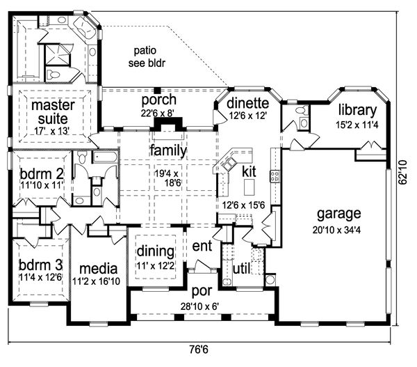 European Floor Plan - Main Floor Plan #84-625