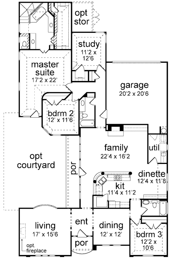 House Plan Design - Mediterranean Floor Plan - Main Floor Plan #84-700