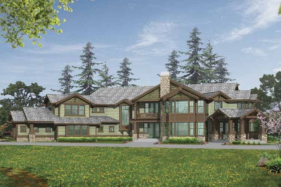 Exterior - Front Elevation 3 for Craftsman House Plan #132-520 - 4 bed, 5.5 bath