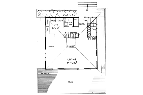 Floor Plan - Main Floor for Contemporary House Plan #72-537 - 3 bed, 0 bath