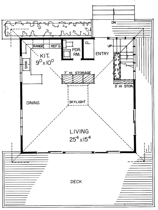 House Blueprint - Contemporary Floor Plan - Main Floor Plan #72-537