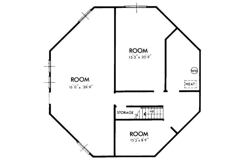 Dream House Plan - Floor Plan - Lower Floor for Contemporary House Plan #320-1184 - 2 bed, 2 bath