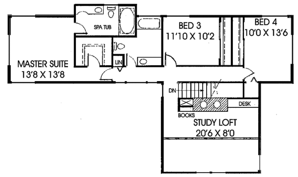 Dream House Plan - Country Floor Plan - Upper Floor Plan #60-940