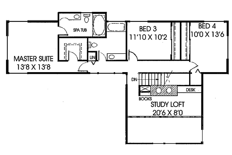 Home Plan - Floor Plan - Upper Floor for Country House Plan #60-940 - 4 bed, 3.5 bath