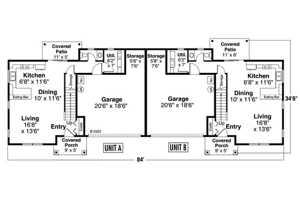 Craftsman Floor Plan - Main Floor Plan #124-1268