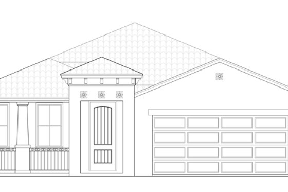 Exterior - Front Elevation 4 for Craftsman House Plan #1058-60 - 4 bed, 3 bath