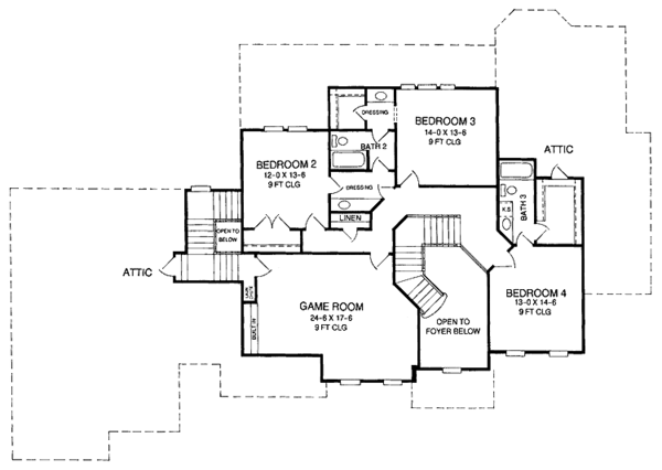 House Blueprint - Classical Floor Plan - Upper Floor Plan #952-247