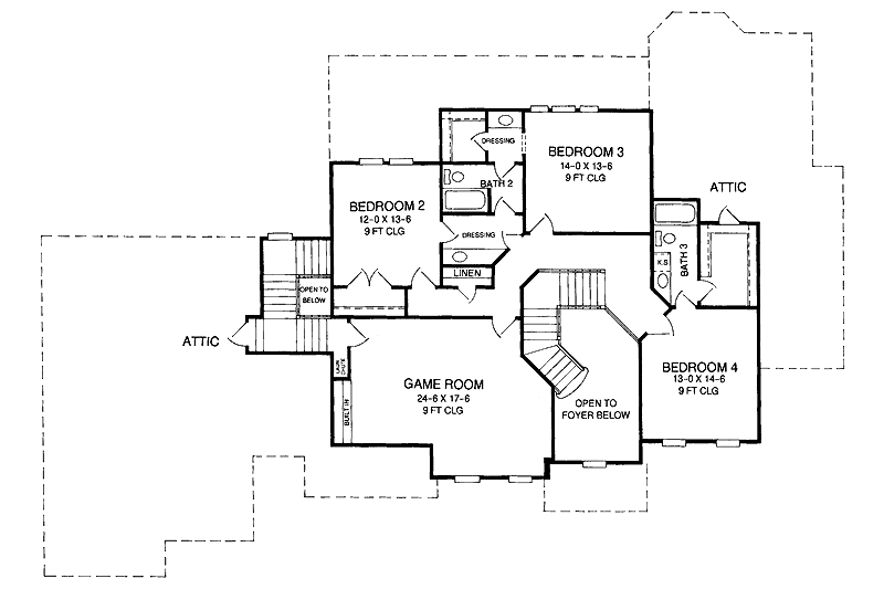 Dream House Plan - Floor Plan - Upper Floor for Classical House Plan #952-247 - 4 bed, 3.5 bath