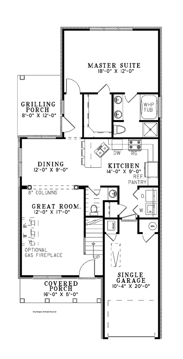 Dream House Plan - Traditional Floor Plan - Main Floor Plan #17-3338