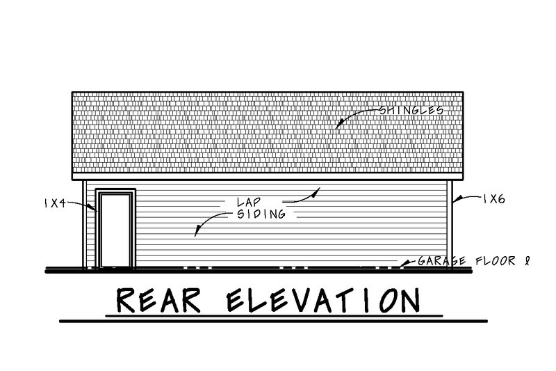 House Plan Design - Exterior - Rear Elevation for Traditional House Plan #20-2449, 0 bath