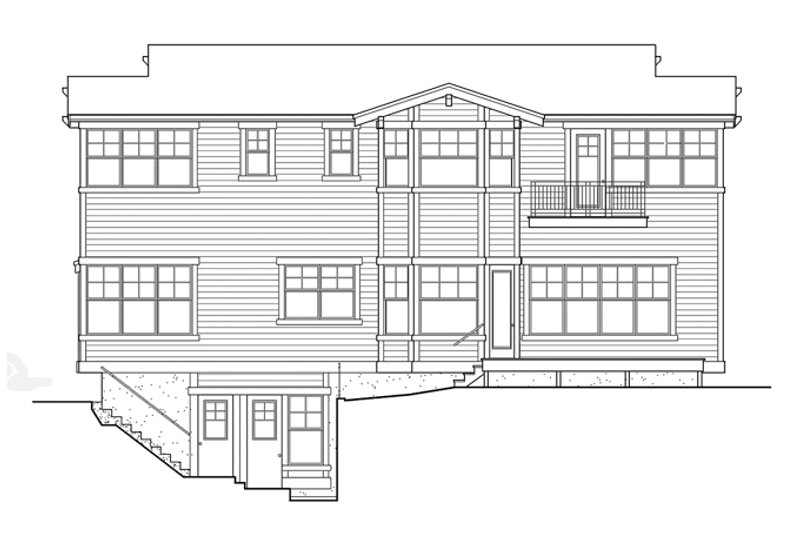 Home Plan - Exterior - Rear Elevation for Craftsman House Plan #132-465 - 5 bed, 5.5 bath
