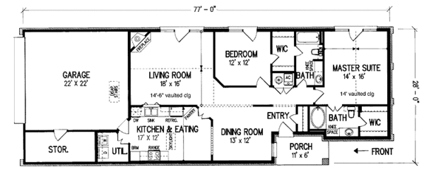 Architectural House Design - Traditional Floor Plan - Main Floor Plan #45-540