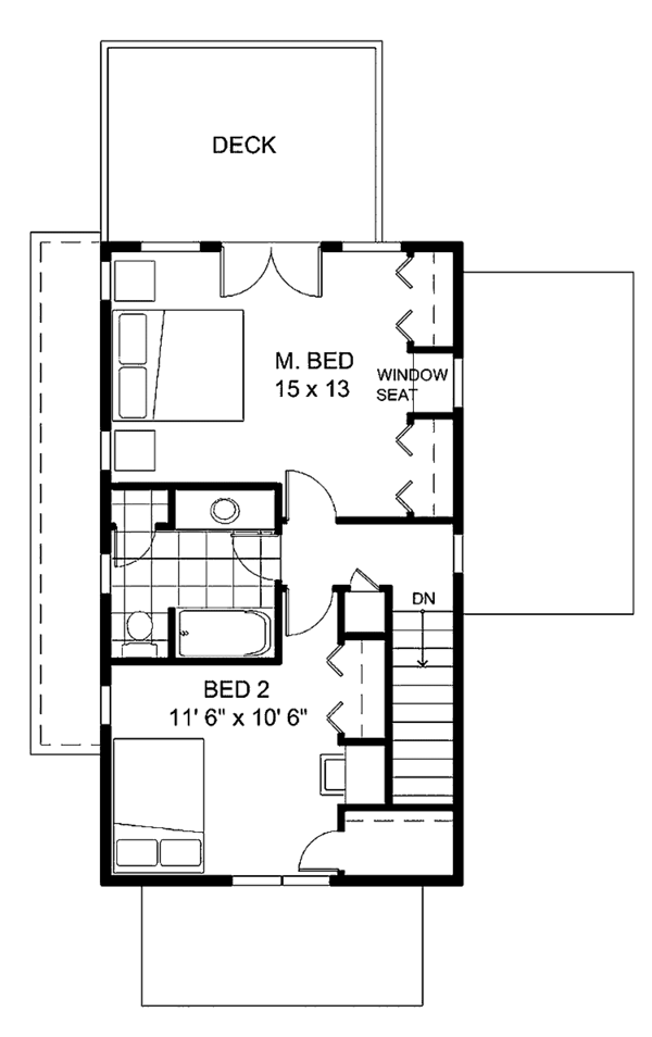 House Design - Country Floor Plan - Upper Floor Plan #1042-3