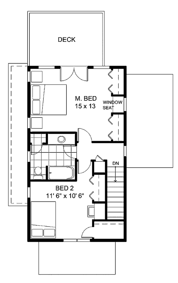 Architectural House Design - Country Floor Plan - Upper Floor Plan #1042-3