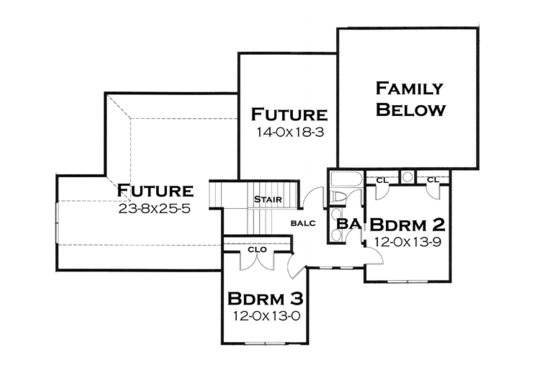 Floor Plan - Upper Floor for Craftsman House Plan #120-248 - 3 bed, 2.5 bath
