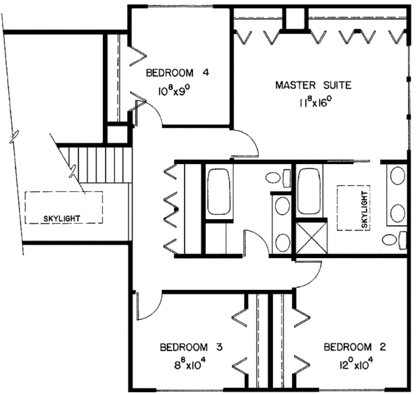 Home Plan - Contemporary Floor Plan - Upper Floor Plan #60-774