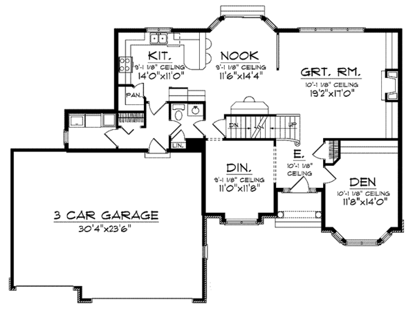 Home Plan - European Floor Plan - Main Floor Plan #70-1400