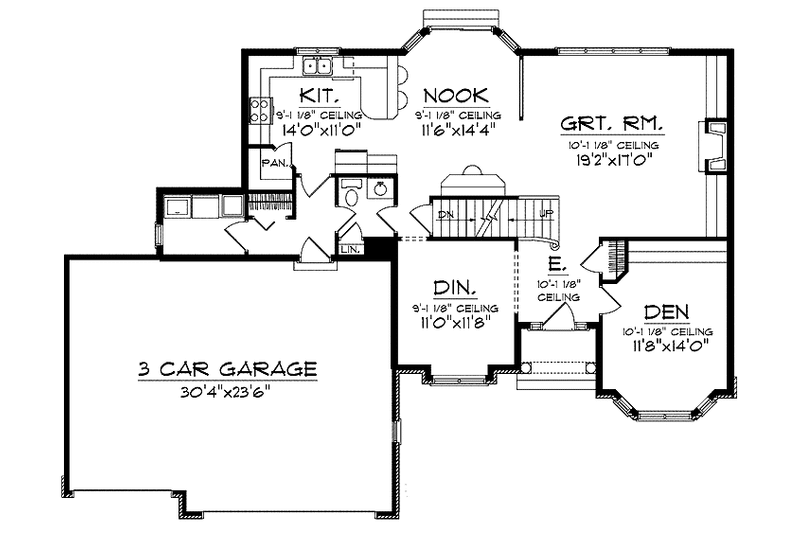 Architectural House Design - Floor Plan - Main Floor for European House Plan #70-1400 - 4 bed, 2.5 bath