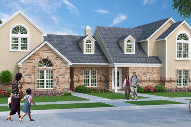Home Plan - Exterior - Front Elevation 4 for Traditional House Plan #45-411 - 5 bed, 4 bath