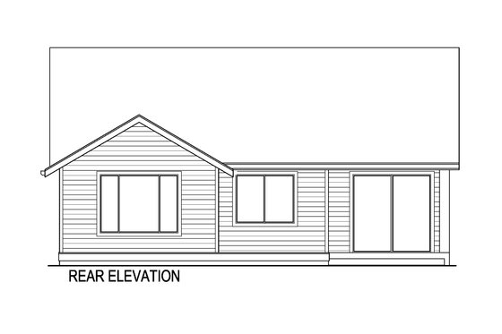 Exterior - Rear Elevation for Country House Plan #569-77 - 3 bed, 3 bath