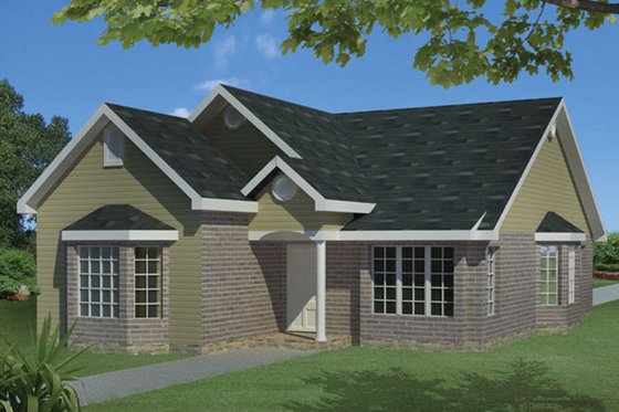 Exterior - Front Elevation 3 for Ranch House Plan #1061-23 - 3 bed, 2.5 bath