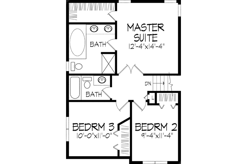 Dream House Plan - Floor Plan - Upper Floor for Traditional House Plan #51-712 - 3 bed, 2.5 bath
