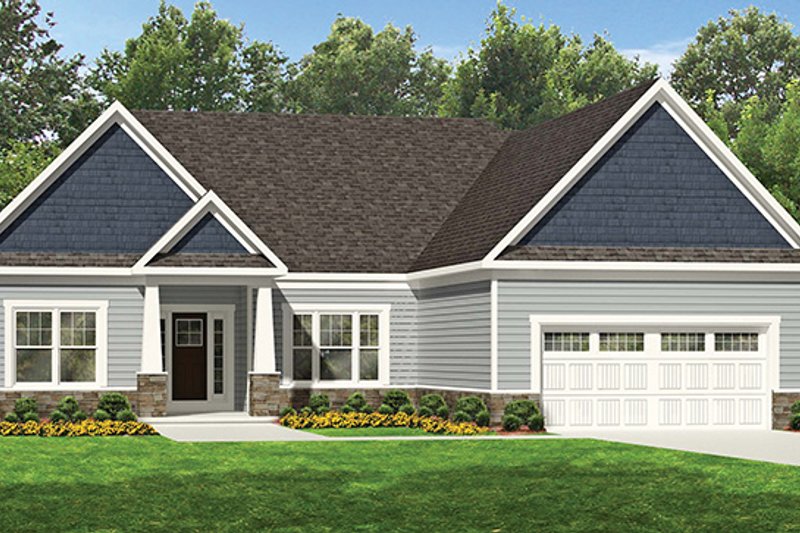 Home Plan - Exterior - Front Elevation 3 for Ranch House Plan #1010-107 - 3 bed, 2 bath