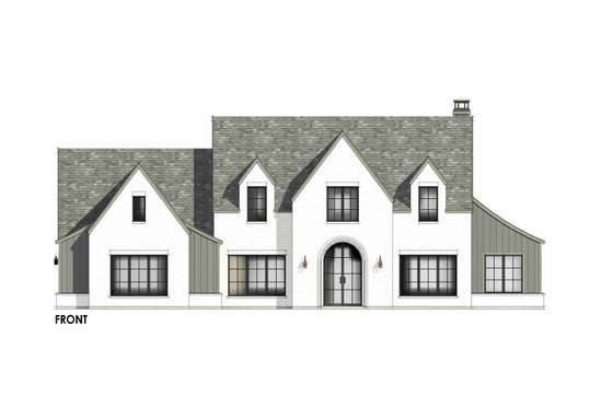 Exterior - Front Elevation 4 for Tudor House Plan #1096-41 - 4 bed, 4.5 bath