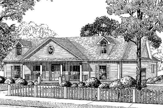 Exterior - Front Elevation 3 for Country House Plan #17-2995 - 4 bed, 2 bath