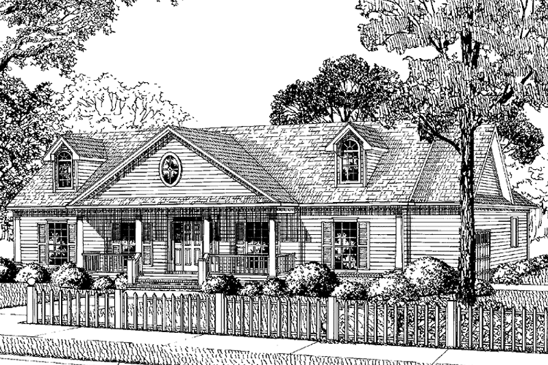 House Plan Design - Exterior - Front Elevation 3 for Country House Plan #17-2995 - 4 bed, 2 bath