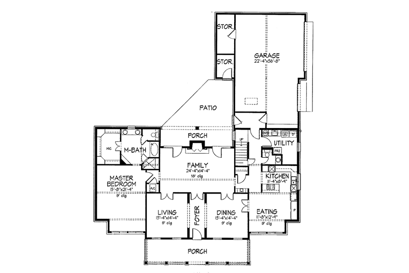 Dream House Plan - Floor Plan - Main Floor for Colonial House Plan #320-898 - 4 bed, 3.5 bath