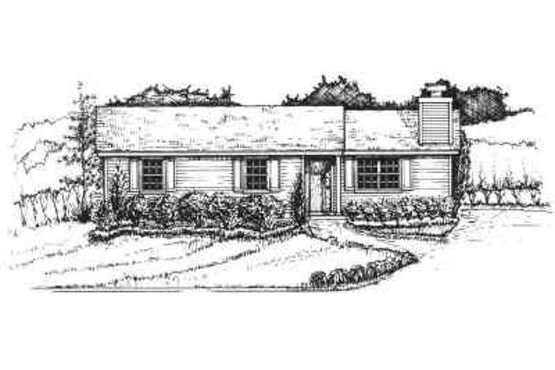 Ranch Style House Plan - 3 Beds 1.5 Baths 1056 Sq/Ft Plan #30-109