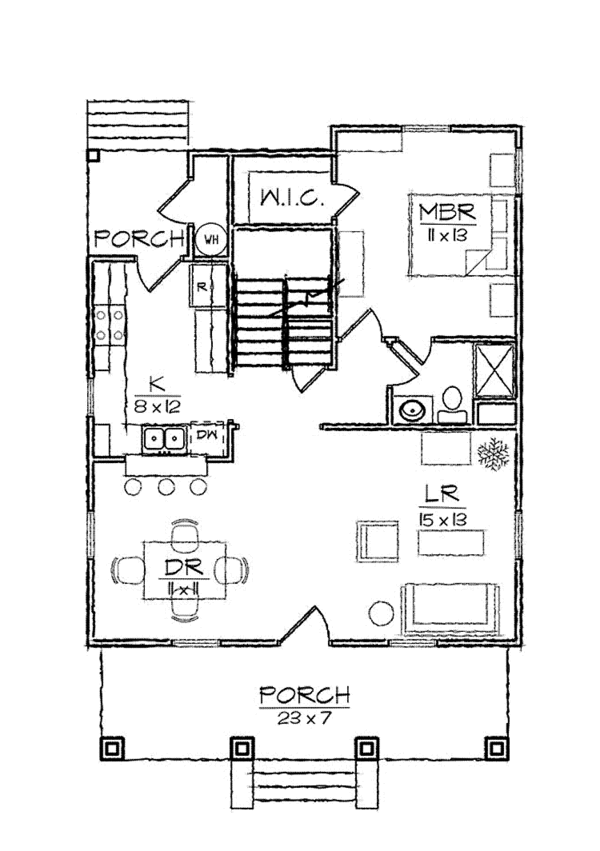 Architectural House Design - Craftsman Floor Plan - Main Floor Plan #936-15