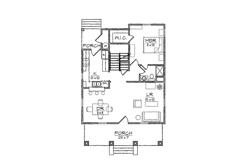 Home Plan - Floor Plan - Main Floor for Craftsman House Plan #936-15 - 3 bed, 2 bath