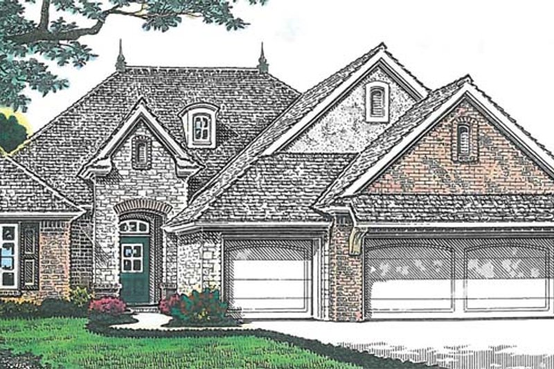 Architectural House Design - Exterior - Front Elevation 3 for European House Plan #310-1259 - 3 bed, 2 bath