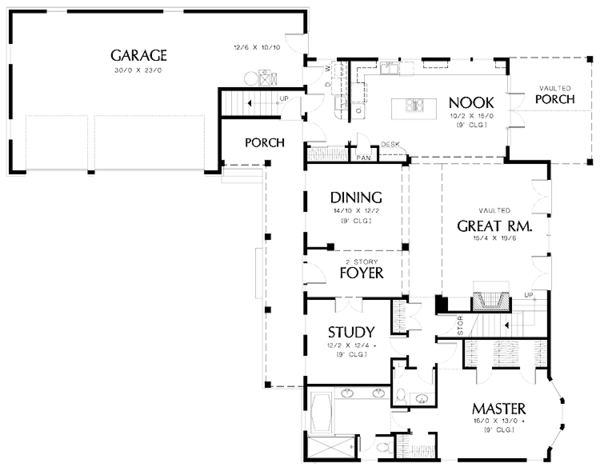 House Plan Design - Country Floor Plan - Main Floor Plan #48-778
